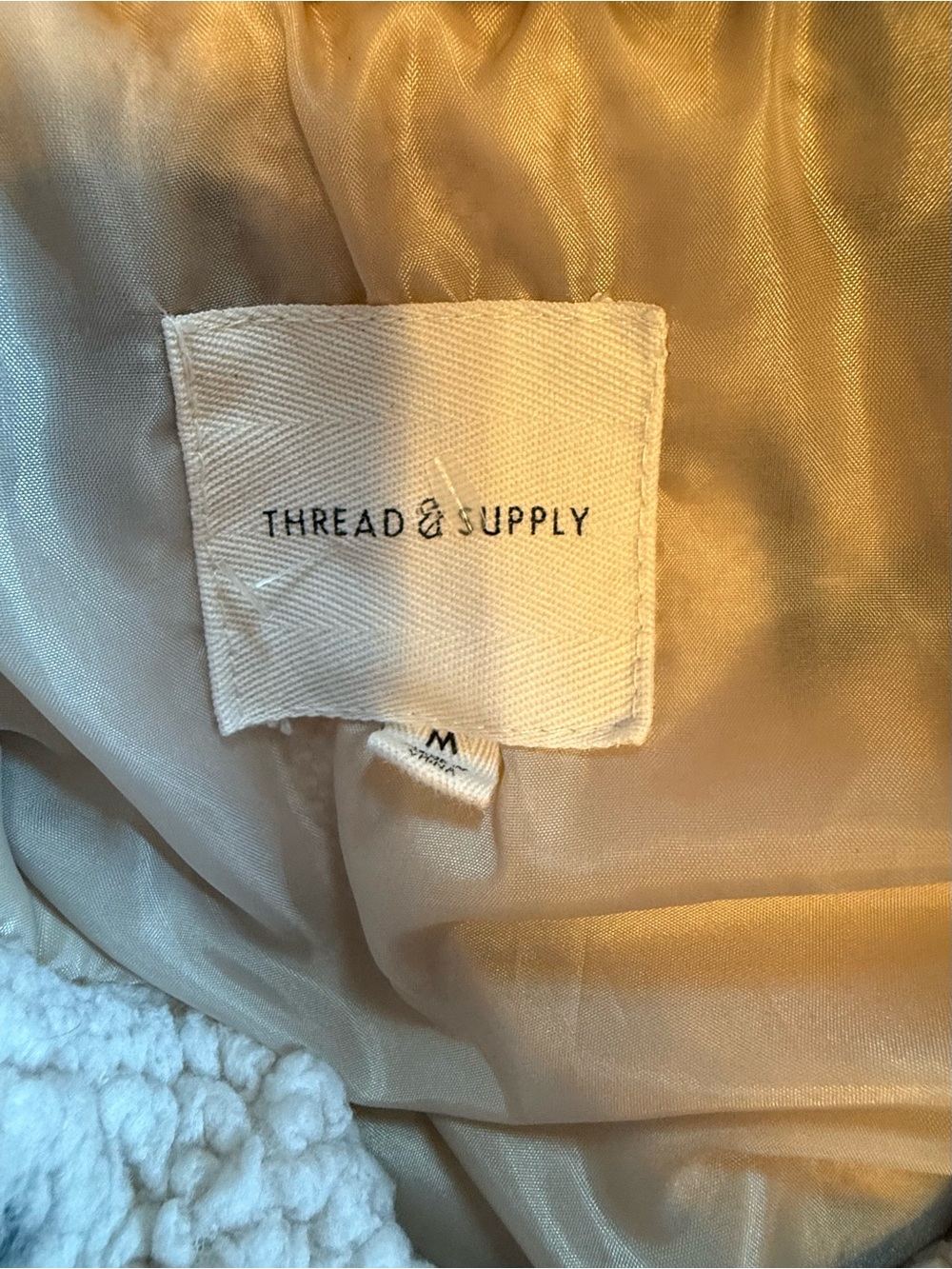 Thread & Supply Sherpa Fleece Shacket Ivory Gray Aztec Print Button Front Jacket - Picture 6 of 8